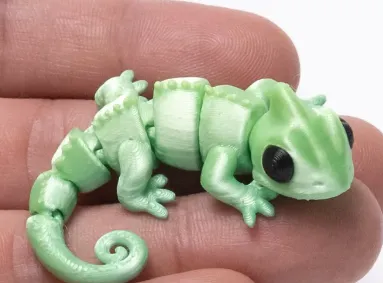Camaleão Flexível Articulado 3D | Charme em Miniatura