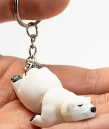 Chaveiro Urso Polar Dormindo: Fofura Relaxante para o seu dia a dia
