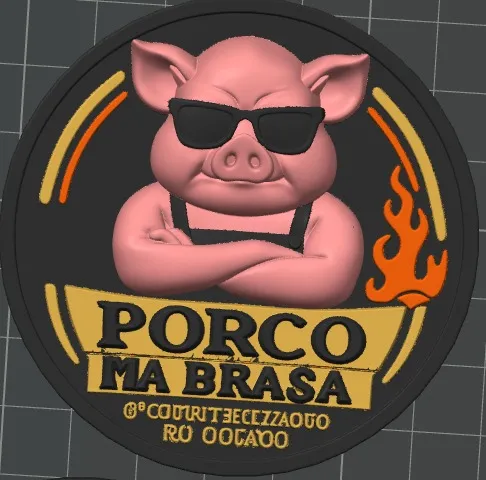 Projeto Imã geladeira Porco na Brasa