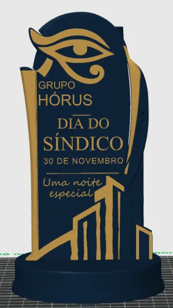 Troféu Comemorativo 20cm Dia do Síndico Grupo Hórus